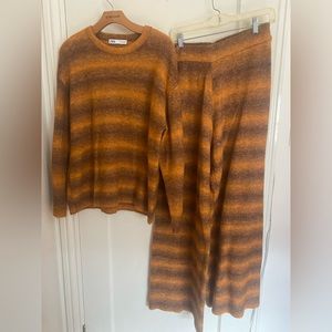 Zara 2 Piece Sweater (M) and Pant (L) Matching Set